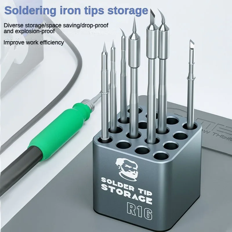 

Mechanic R16 Soldering Iron Tips Storage Box For C115 C210 C245 T12 Heating Core Organizer Welding Head Holder Holds Up To 16pcs