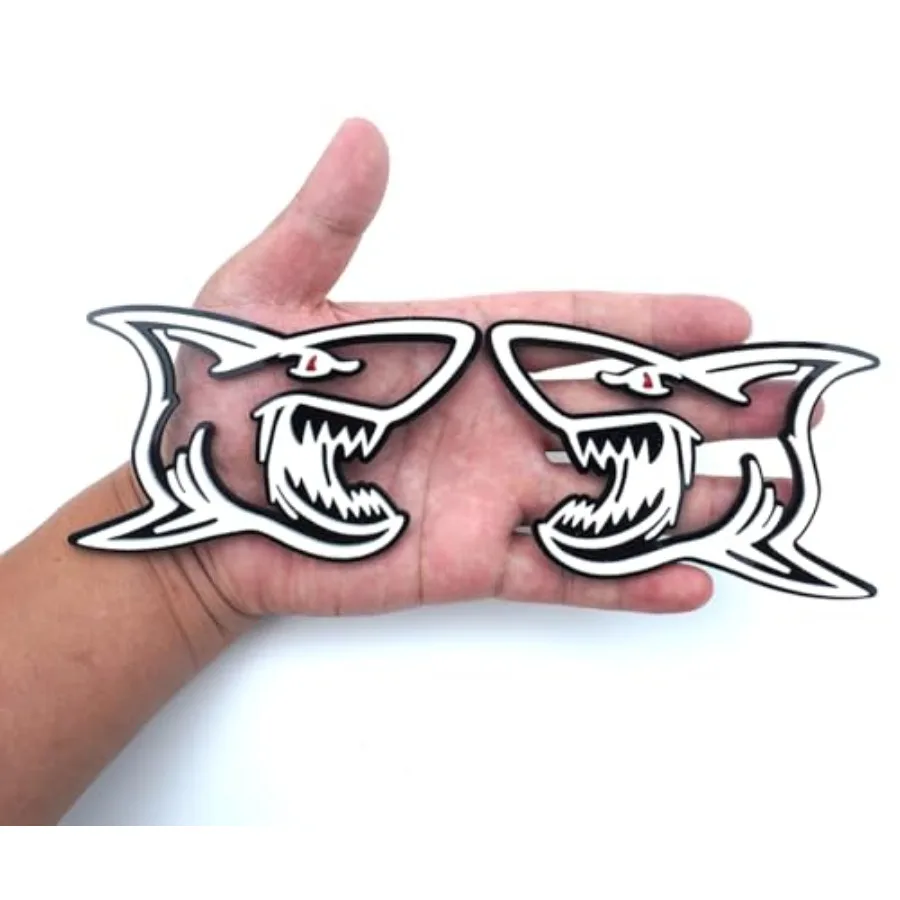 

2 шт. 3D-наклейки-эмблемы Angry Shark с глазами, замена шильдиков для универсального кузова автомобиля, мотоцикла, внедорожника, двери, окна