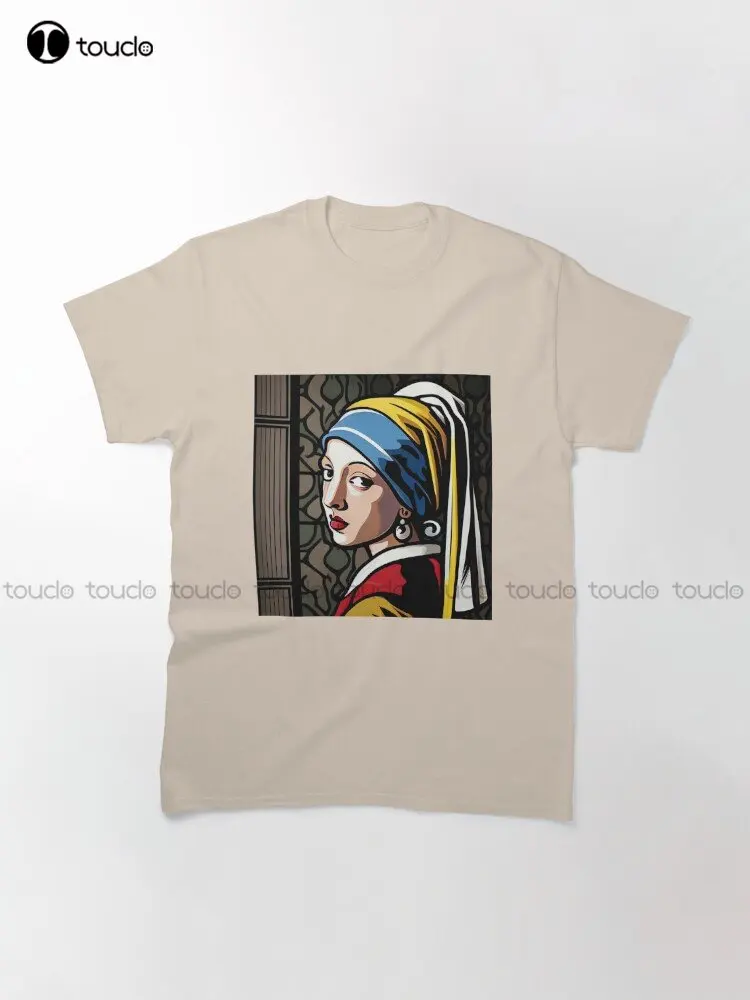 The Girl With A Pearl Earring Vermeer Pop Art High Quality Art Print Gift Idea Classic T-Shirt Funny Art Streetwear Cartoon Tee