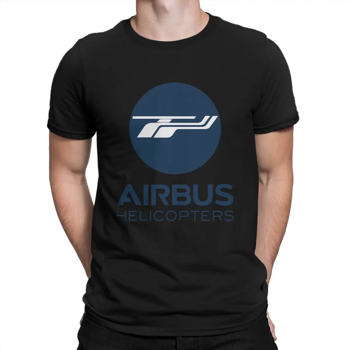 Airbus Creative TShirt for Men Helicopters Logo Round Collar Pure Cotton T Shirt Distinctive Birthday Gifts Streetwear