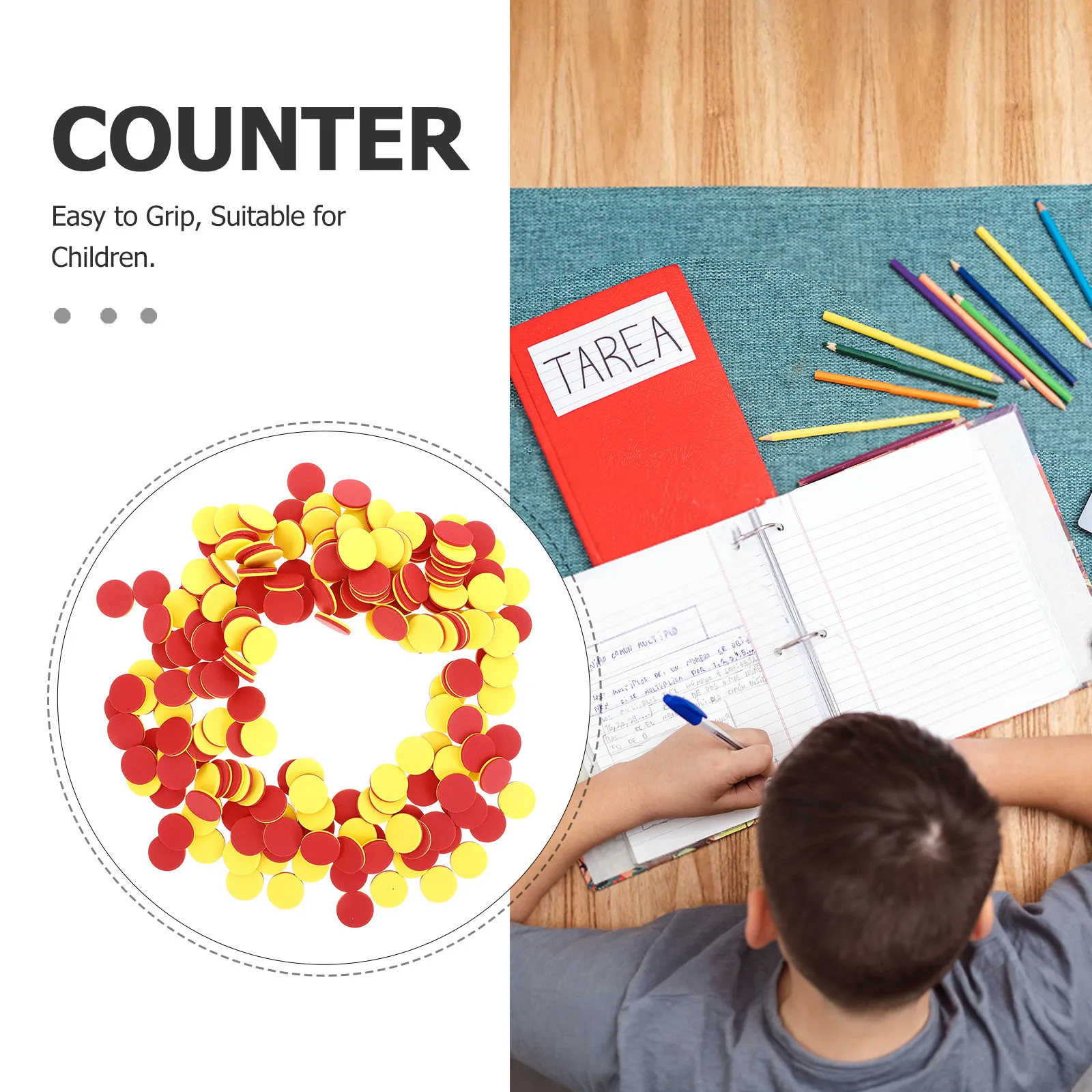 200Pcs Math Counters For Preschool Learning Games Classroom Education Two-color Round Educational Counting Circles