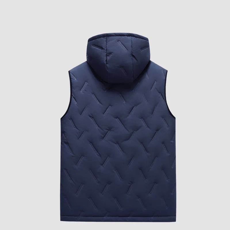 سترات سميكة مبطنة بالصوف للرجال خريف/شتاء مبطنة بالصوف جاكيت بلا إكمام للجنسين مقنعين البلوز جاكيتات سترة خارجية