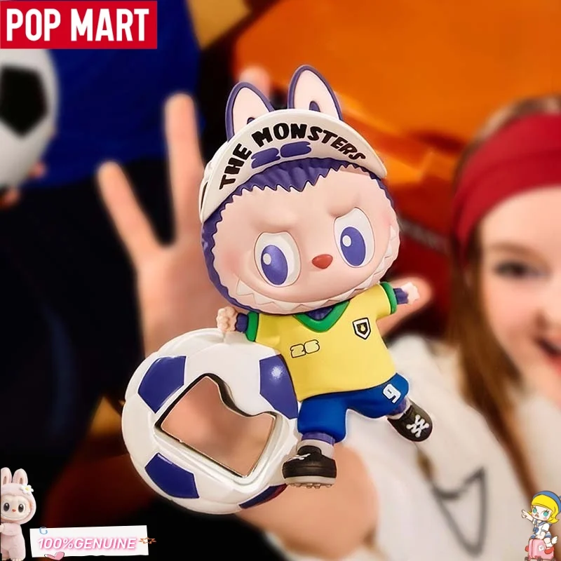

POPMART The Monsters × Fifa Series Bottle Opener Fridge Magnet Blind Box Lovely Labubu Soccer Collectible Kitchen Bar Decor Gift