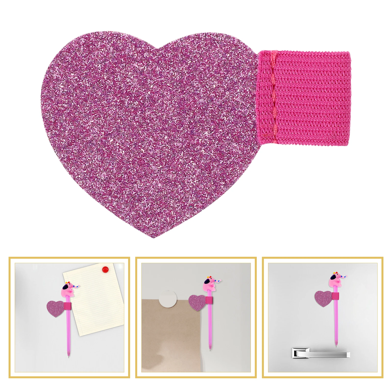 

Pen Holder Heart Shape Elastic Pencil Wear-resistant Loop Nurse Supply Daily Use Self-adhesive Small