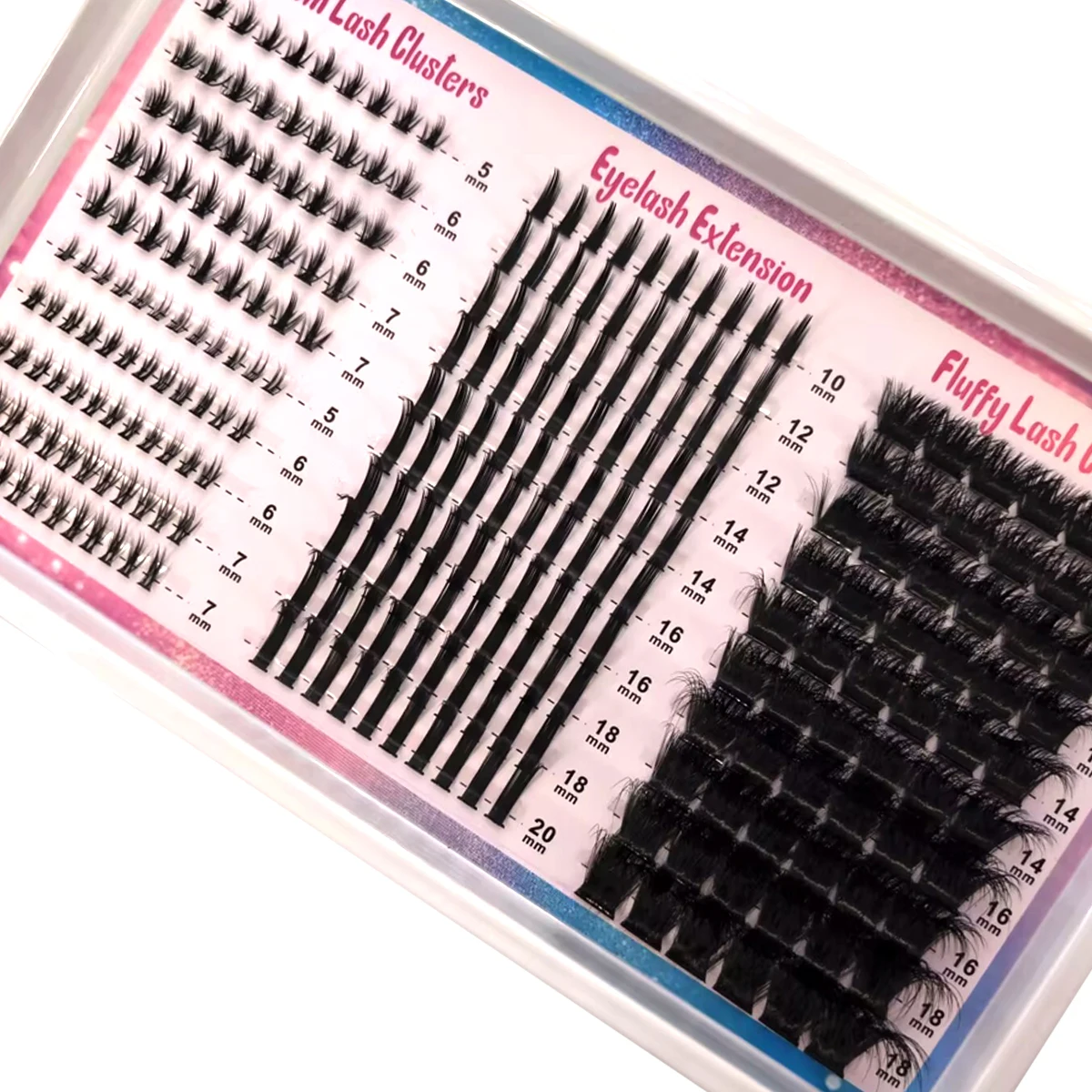 30 Reihen Wimpern-Cluster mit Spikes, Wimpernverlängerungen, dichte Einzel-Cluster-Wimpern mit Spikes und unteren Wimpern – Detail 3