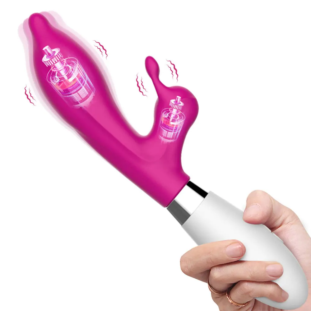 Vibrador G Spot Rabbit para Mulheres, Estimulador do Clitóris do Mamilo, Massageador Dildo, Masturbador, Brinquedo do Sexo Feminino, Adultos 18 +, 2 em 1