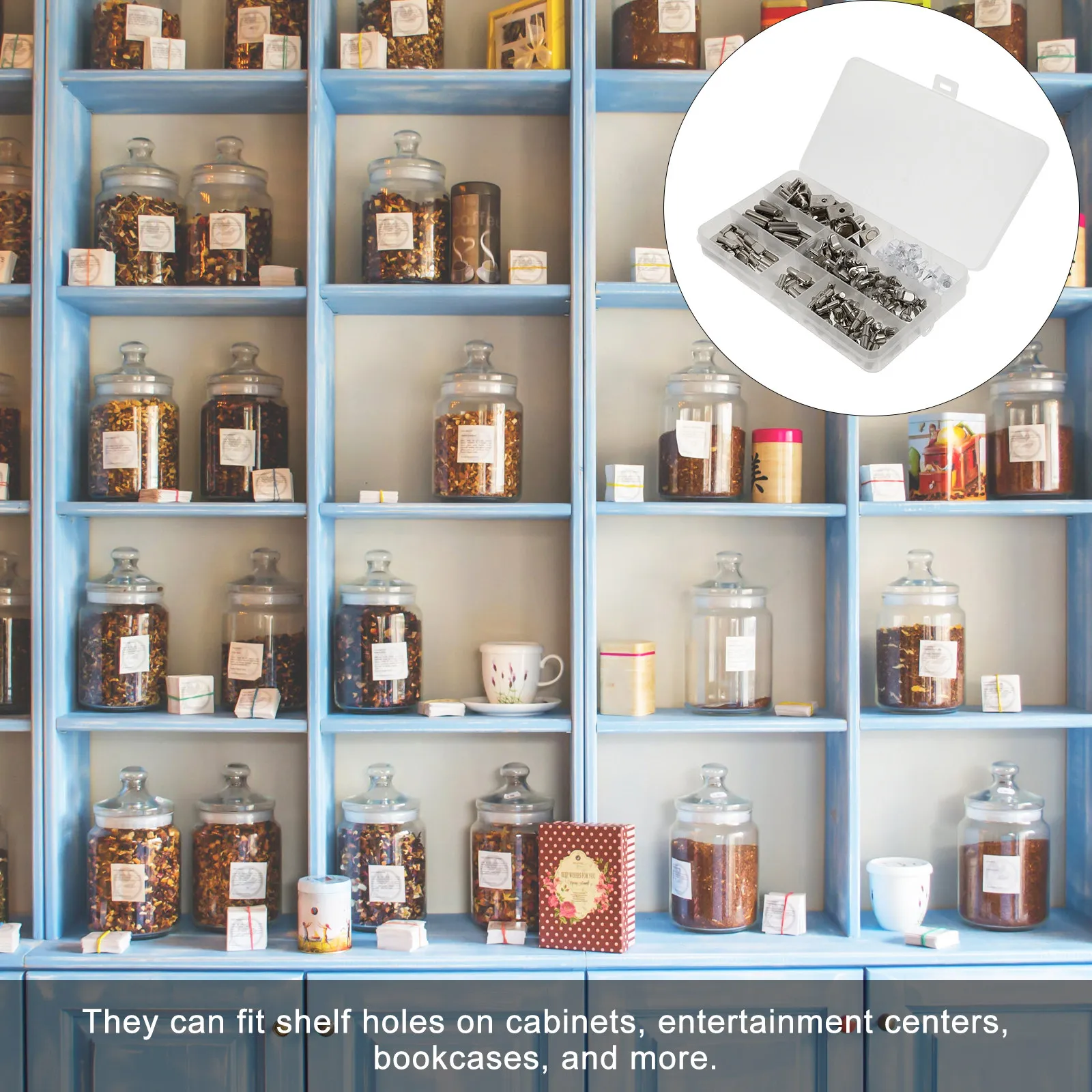 

160Pcs Shelf Support Pegs Premium Material Sturdy Fixing Holders for Cabinets Bookcases Glass Wood Shelf Supports