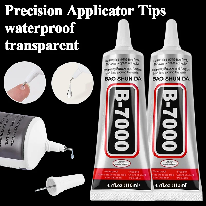 15-110 ml B-7000 Transparent mobile phones Repair Adhesive jewels Adhesive Universal Binders glass Metal Plastic ceramics Strong Waterproof Anti-Clogging 3-10PCs