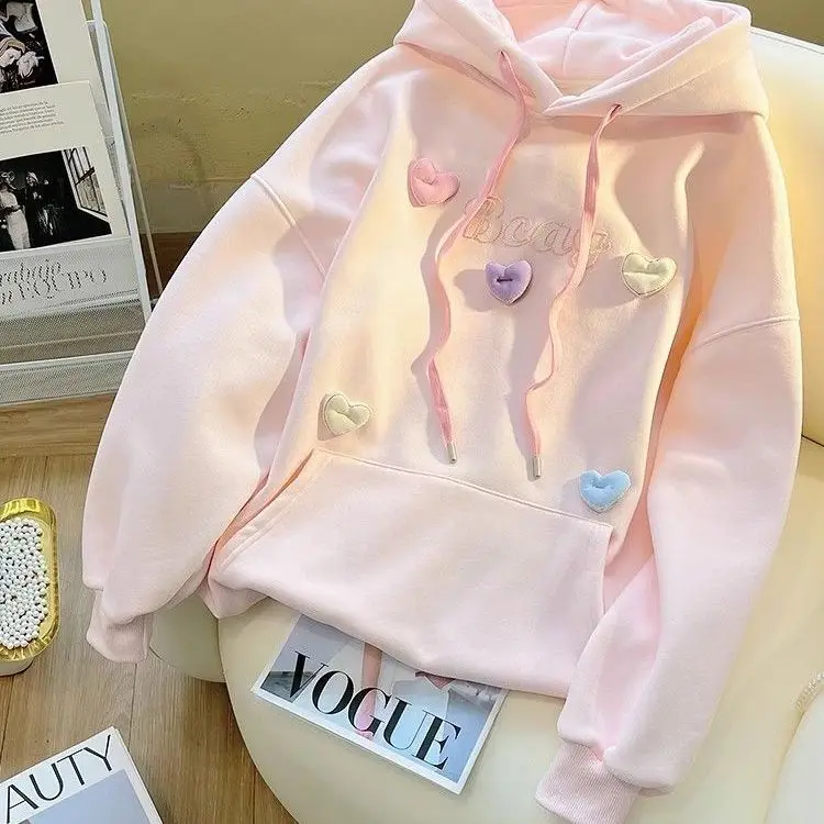 

Хлопковые толстовки с капюшоном, одежда 2000-х годов, Y2K, женские флокированные молодежные толстовки для колледжа, унисекс, цветные блоки, бойфренд, длинные рукава, художественные сращенные