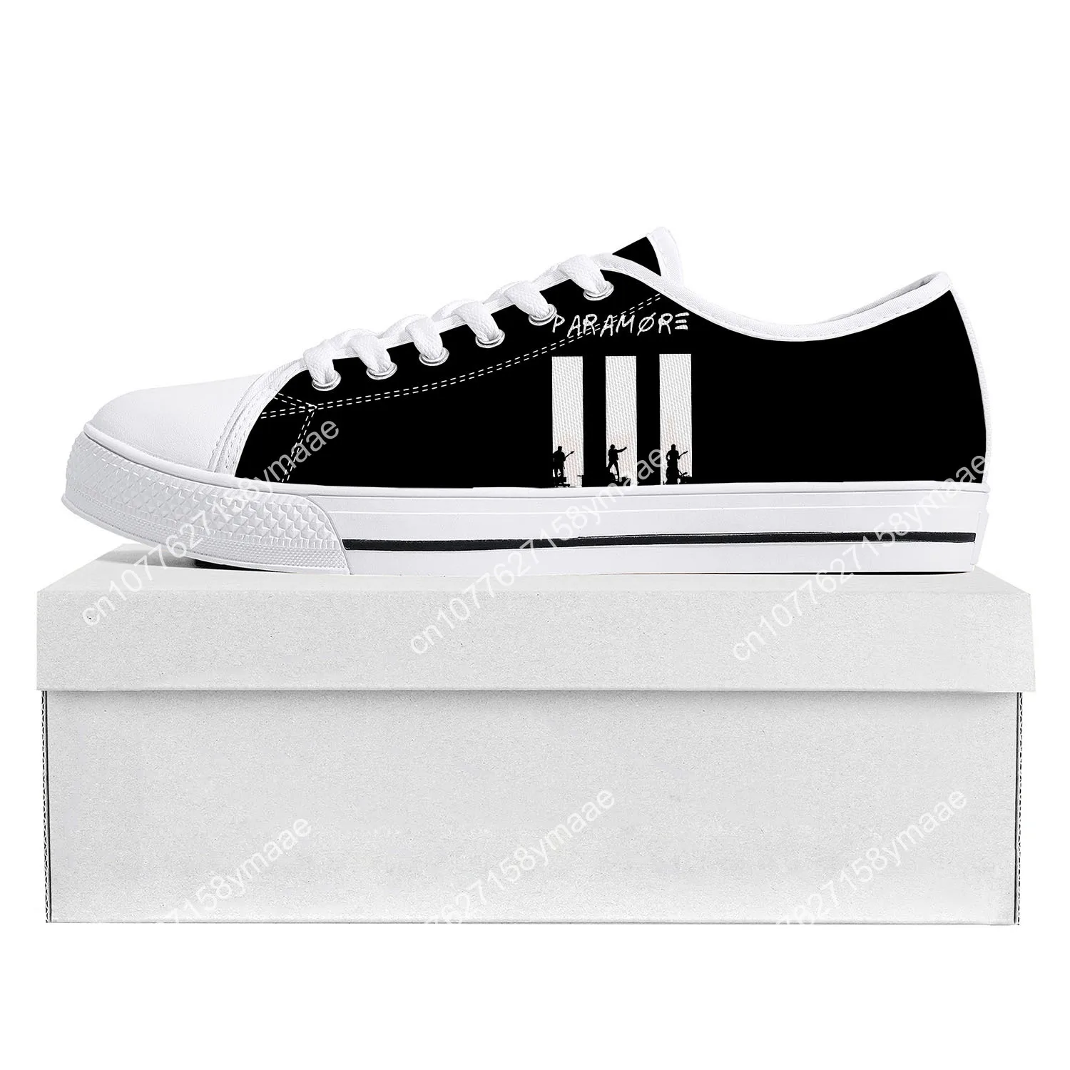 Paramore Band Low Top Sneakers Mens Womens Teenager Canvas High Quality Sneaker Casual Custom Made Shoes Customize White Shoe