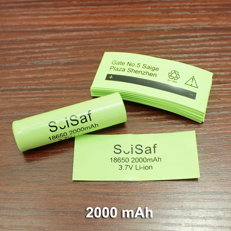 100 pçs/lote bateria de lítio embalagem manga 18650 calor shrinkable bateria embalagem pele da bateria pvc filme termoencolhível 2000mah