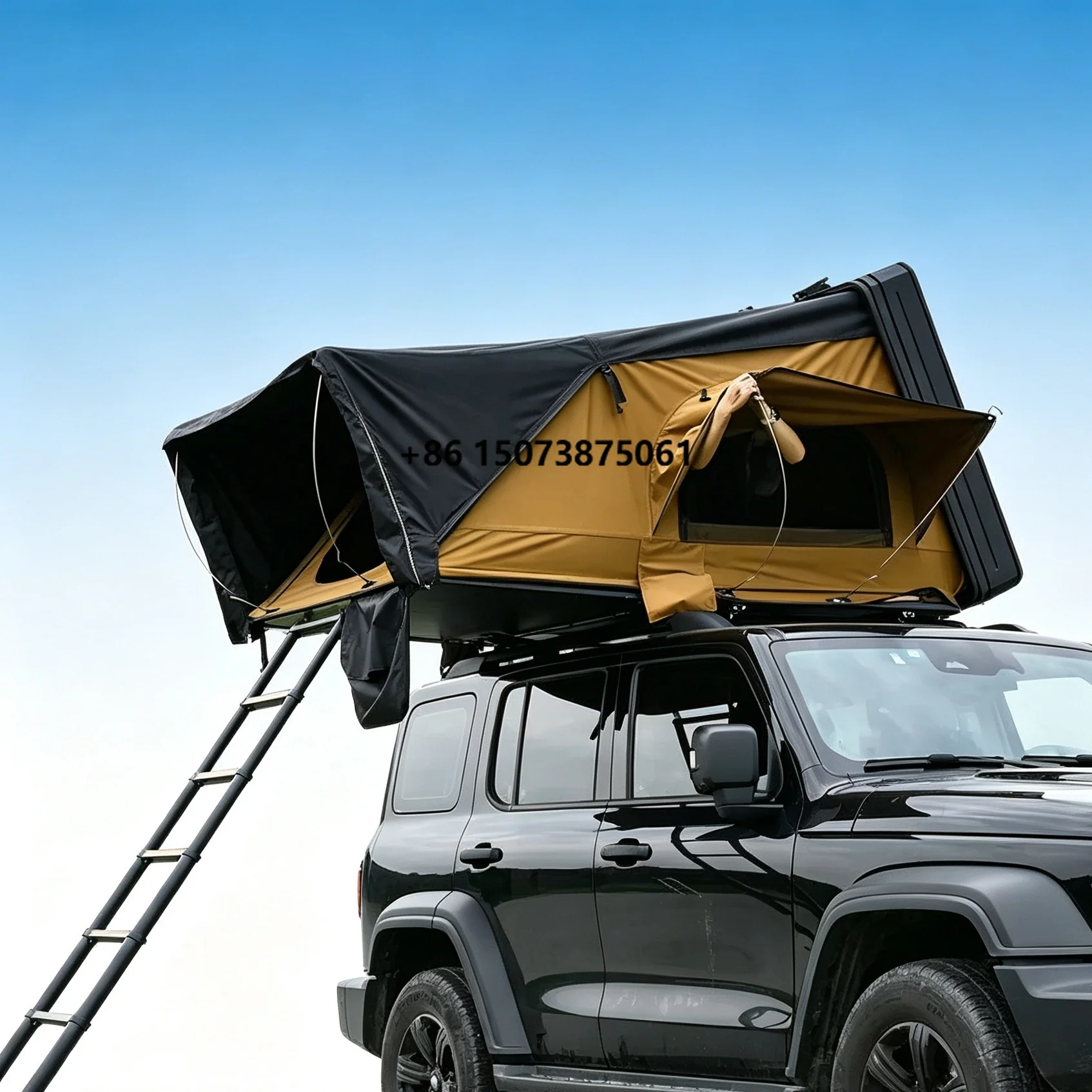 Black Gray Customized Hard Shell Roof Tent Quick Release Lockable for SUV Pickup Four Season Adventure Travel