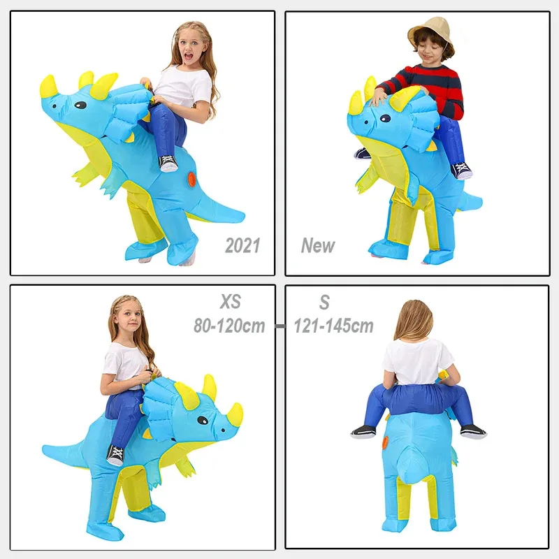 

AIAI 2025Child Kids Triceratops Inflatable Dinosaur Anime Party Cosplay Suit Carnival Halloween Costume for Boys