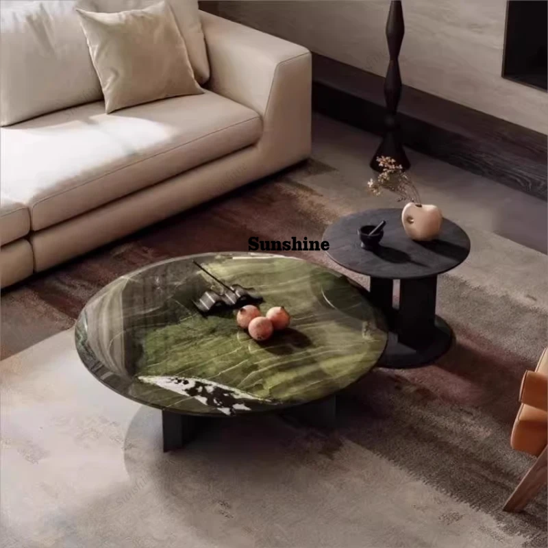 

Italian Minimalist Marble Coffee Table Combination Living Room Small Side Tables Designer Round Stolik Kawowy Furniture Home