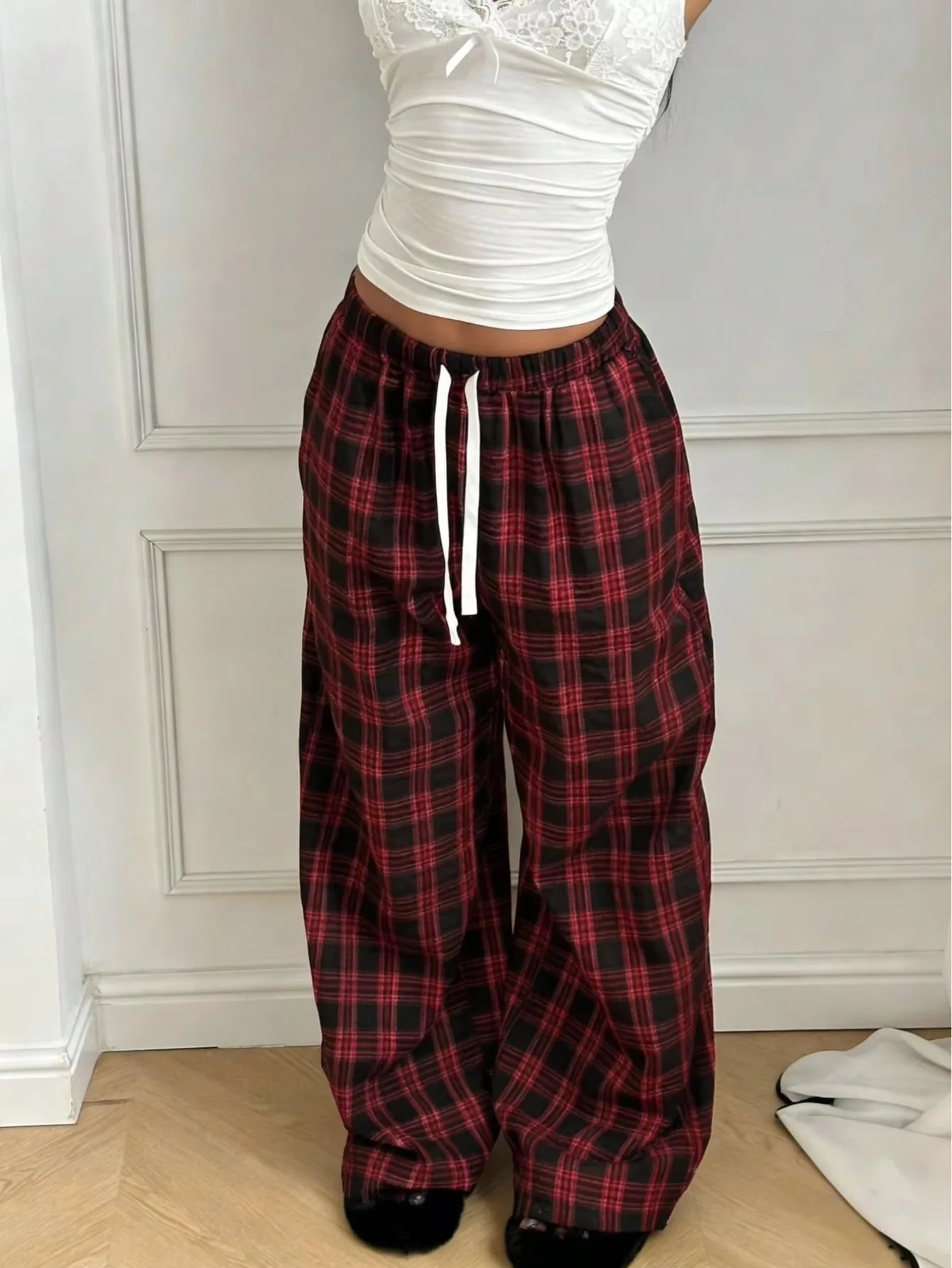 Unisex Quick Dry 3D Checkered Plaid Printed Pants Men Women Loose Straight‑Leg Street Trousers Home Wear Long Jogging Pants Kids