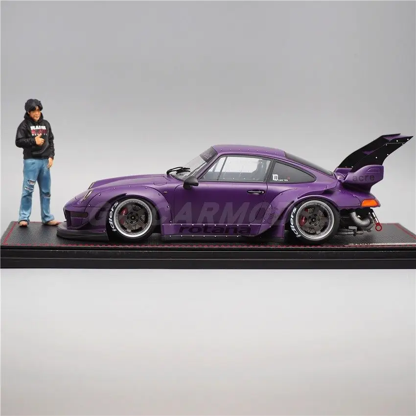IG 1:18 RWB 993 Matte Purple With Mr. Nakai IG2262 JDM Simulation Limited Edition Resin Metal Static Car Model Toy Gift