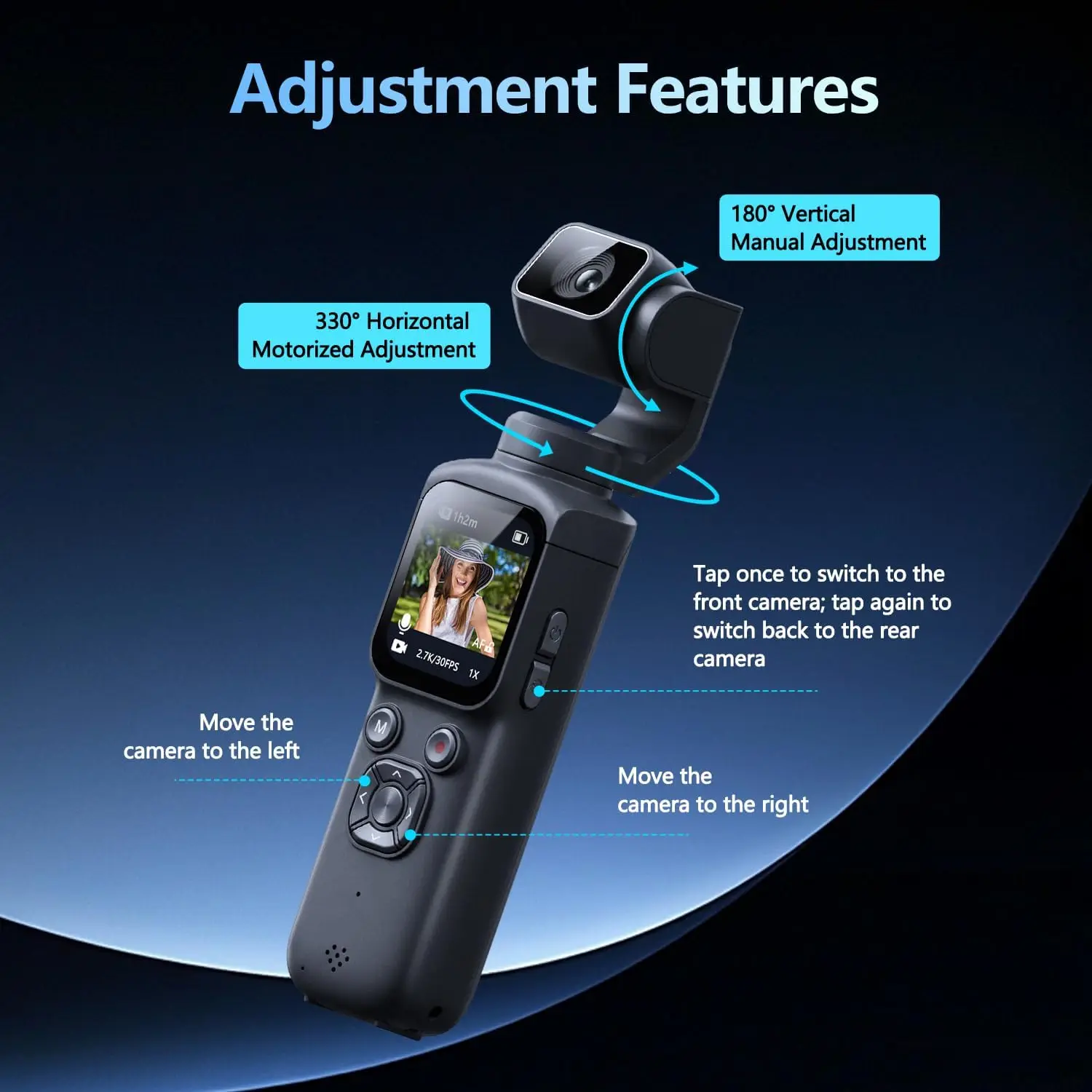 Pocket Pocket 3‑Axis Gimbal Vlog Camera 4K Video Recorder 330° Horizontal Motorized 180° Vertical Adjustment Cam for Travel Shooting - Aliexpress Deal