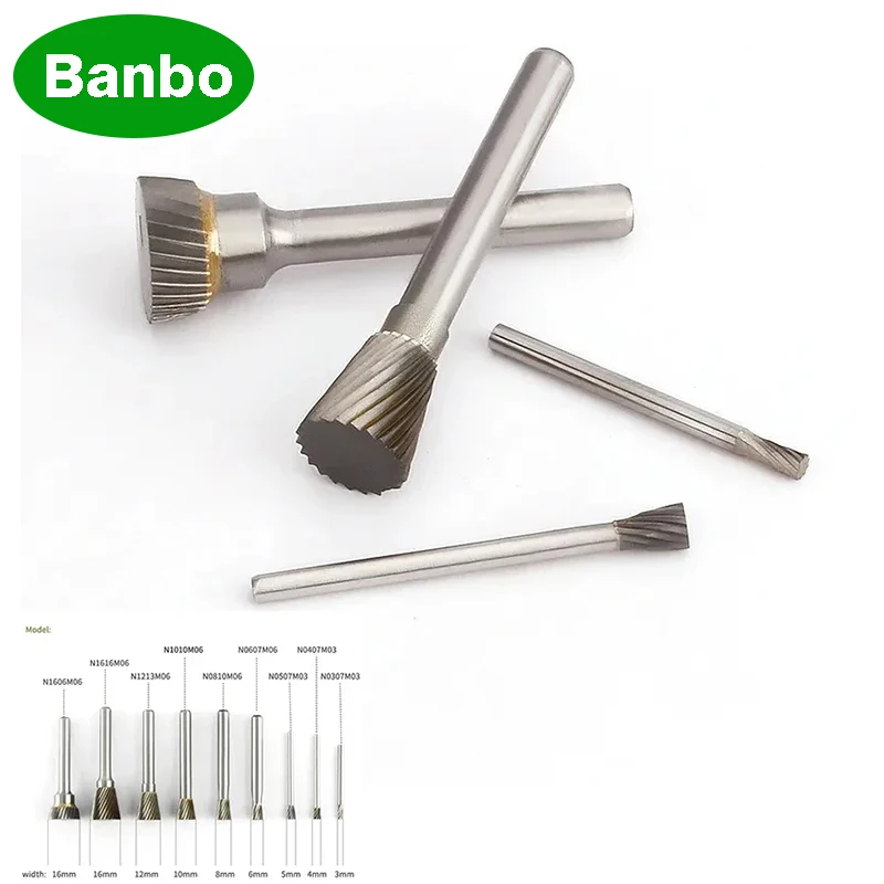 

Inverted Cone Shape Alloy Rotary File 1pcs Hard Metal Grinding Head Milling Cutter Tungsten Wood Carving Tool N-Type
