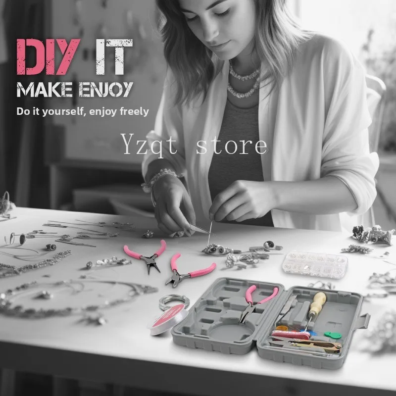 Ladies Handmade DIY Gift Tool Set Household Pliers Tweezers Jewelry Accessories Bracelet String Storage