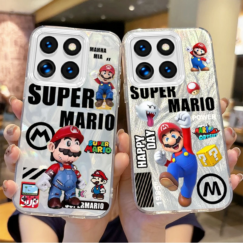 

New Super Mario Bros Game Cartoon Gradient Phone Case for Xiaomi Poco X6 X3 F6 M6 M4 Pro C61 13T 14T 11 Lite Hard Non-Slip Cover