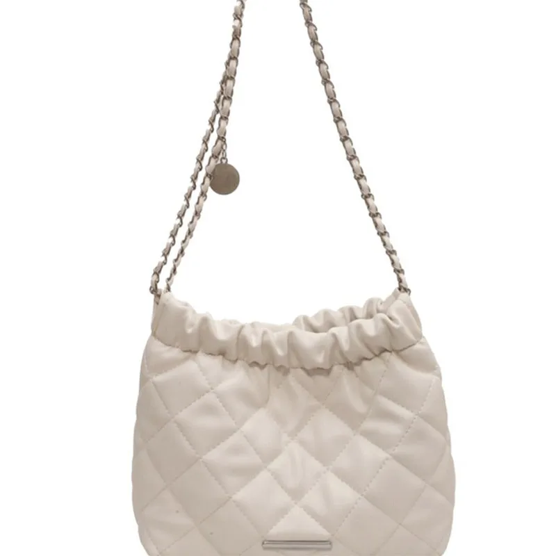 

This Year's Popular Small Bags for Women 2025 New Autumn and Winter Niche Design Quilted Chain Shoulder Bag Textured Bucket Bag