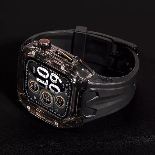 Imagen 2 del producto Kit de modificación transparente para Apple Watch 10, 9, 8, 7, 46mm, 49mm, 40mm, 41mm, 44mm y 45mm, correa + funda para iWatch Series 6 4 Ultra2