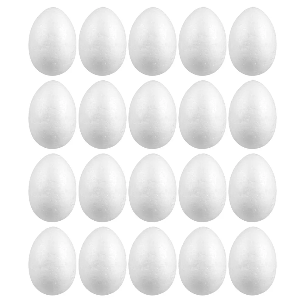 30 Pcs White Embryo Foam Eggs Easter Craft Balls Home Decor Decorative Foams Gathering Painting Child