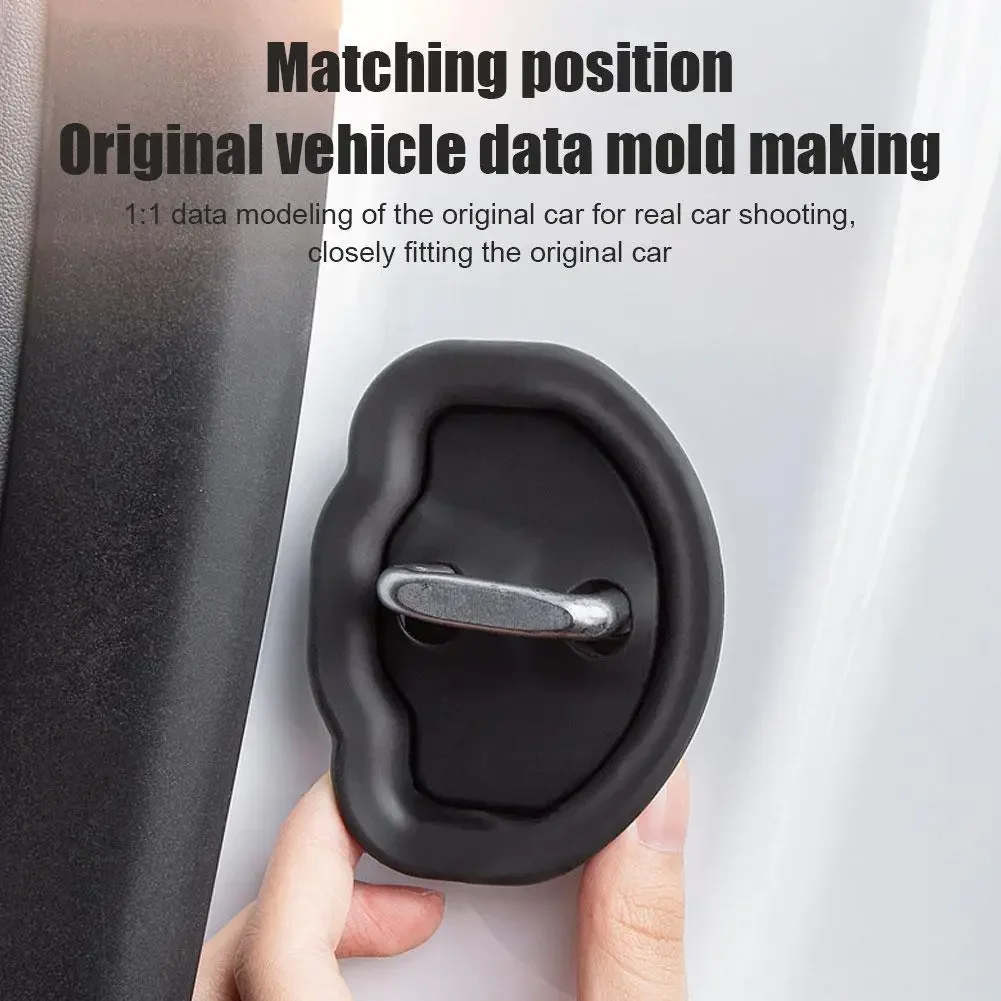 Car Door Shock Absorber For Tesla Model 3 Y X S 2024 Flexible Car Door Lock Protector Silicone Auto Door Lock Latches Cover