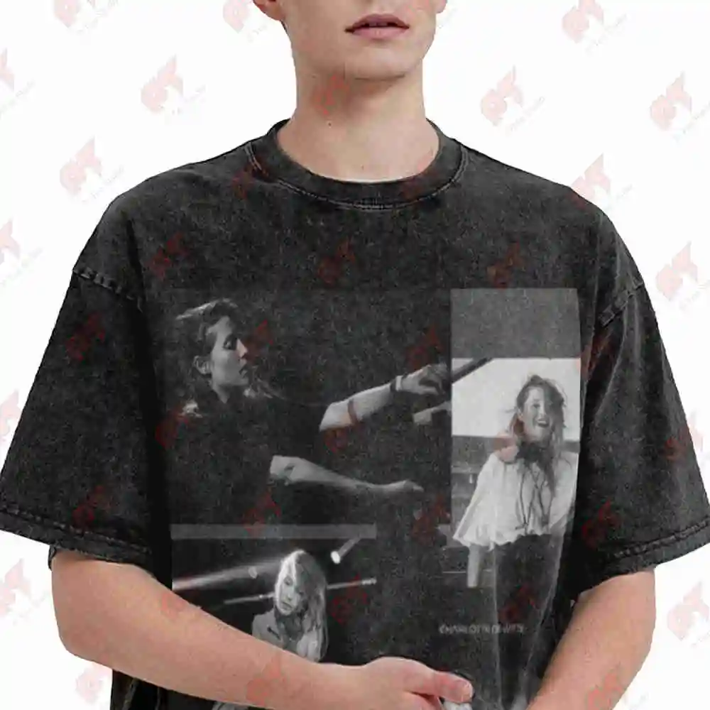 Charlotte De Witte Black And White Vintage Washed Tee Pure Cotton T-Shirt