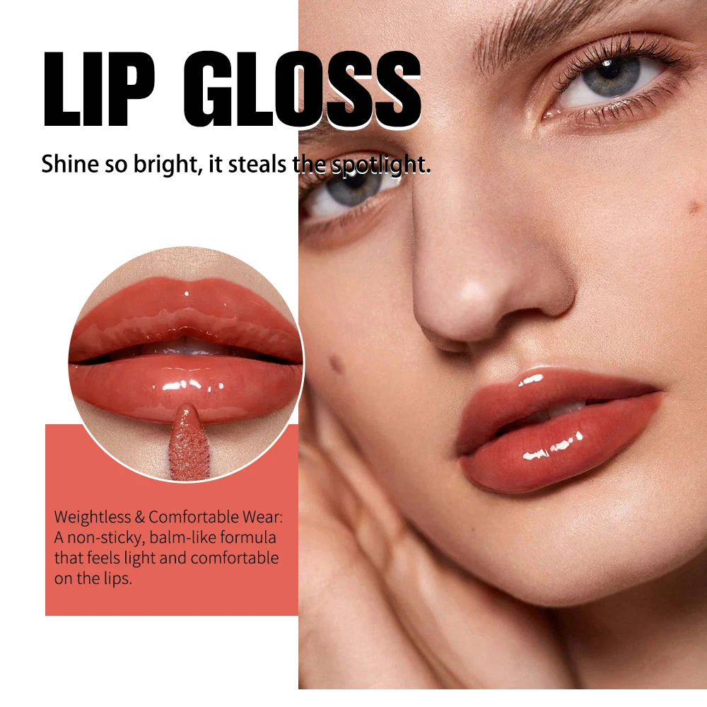 Glow Reviver Lip Oil – Lucido idratante ad alta lucentezza, finitura liscia non appiccicosa, umidità duratura, trucco natalizio e invernale