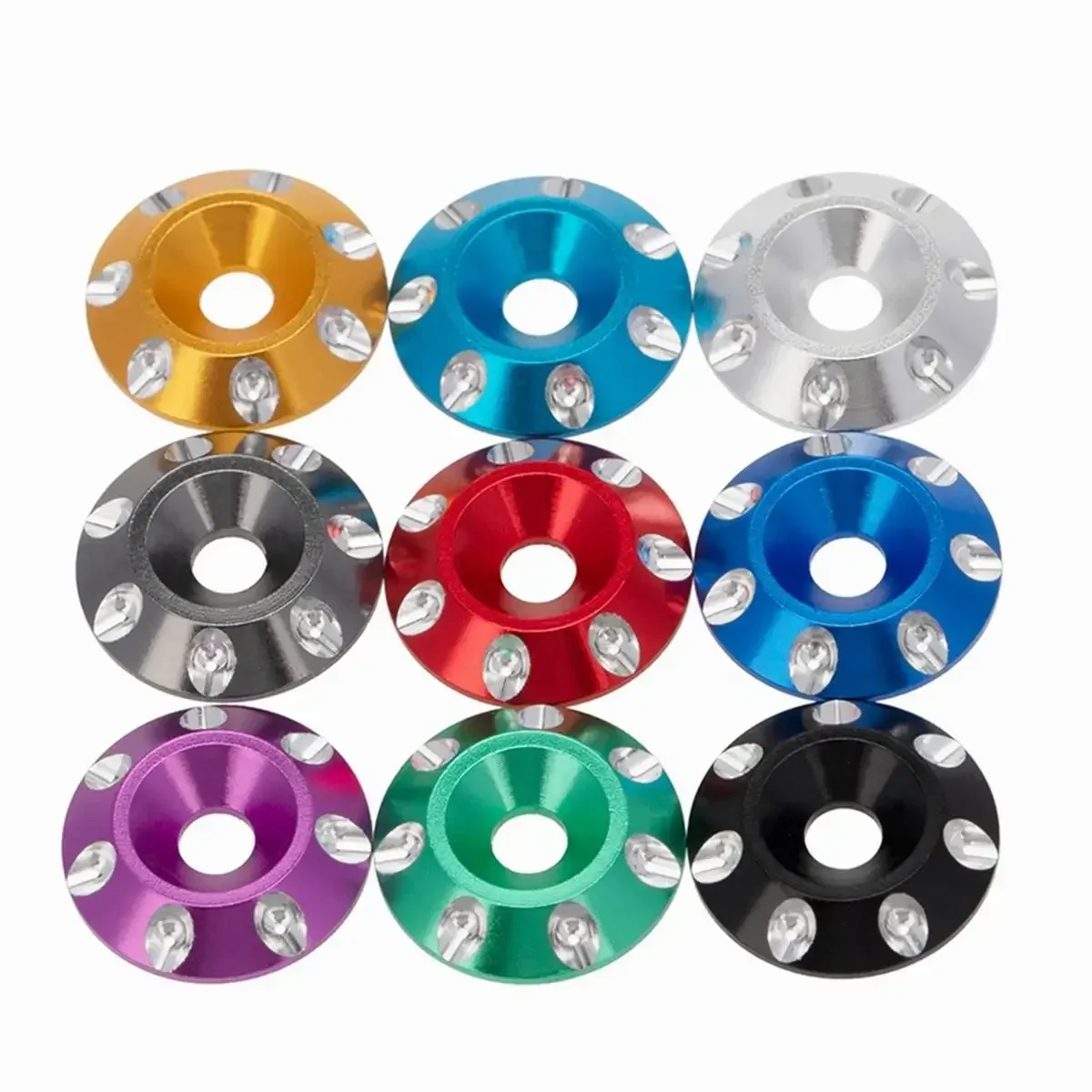 2pcs M3 Colourful Aluminum cup head washer for 1/8 RC Car Tail Wing Crawler HSP Traxxas TAMIYA CC01 4WD Axial SCX10