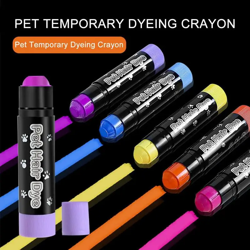 12 Colors Pet Hair Dye Safe Washable Dog Nail Polish Pen Pet pel Paint for Different Grooming Pet Temporary Colors Hair Painting