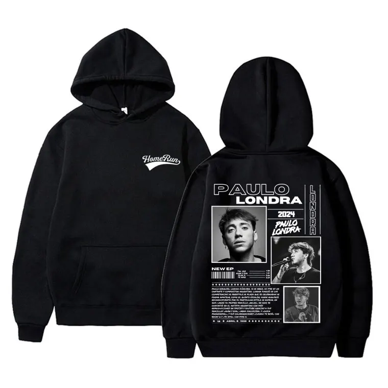 

Rapper Paulo Londra Hoodie Music Album Homerun Graphic Hoodies Men Women Hip Hop Oversized Tracksuit Male Vintage Sweatshirts