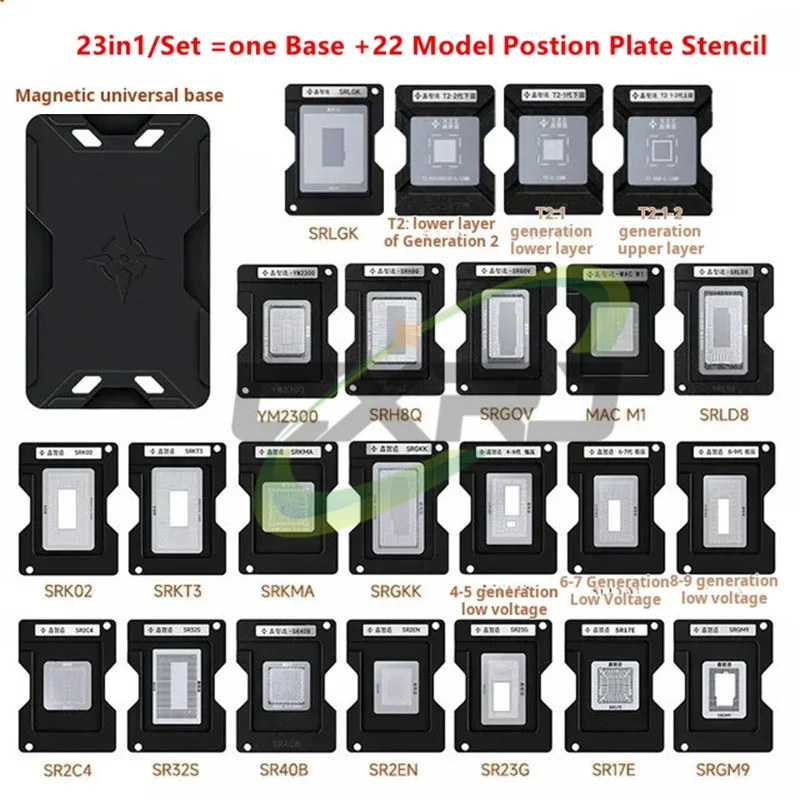 23in1 Kit XZZ 4th-11th Mac CPU BGA Reballing Stencil Platform for Macbook Pro Air Repair Tool SR40B SR2EN SR23G SR17E SRGM9