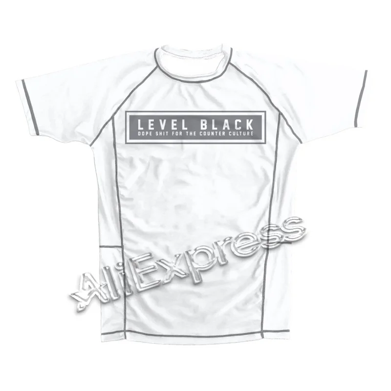 Sommer Schwarzer Rash Guard Schnelltrocknendes Gym-T-Shirt Schwarzes Jersey-T-Shirt Ranked V2 Nivel Negro Rash Guard Top für Erwachsene/Kinder – Detail 8