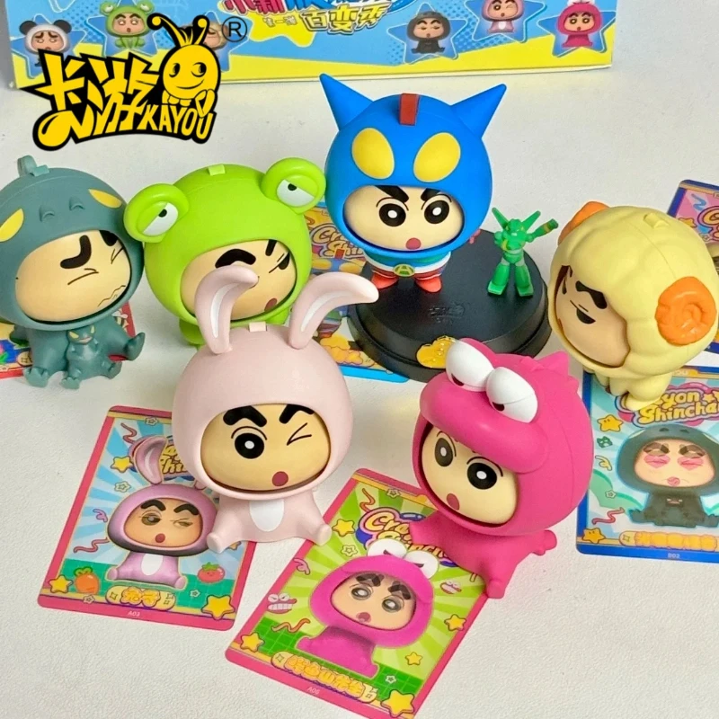 

KAYOU Crayon Shinchan, мини-фигурка Spin Joy, кукла-трансформер, официальная сувенирная демонстрационная фигурка, слепая коробка, коллекционные игрушки, подарки