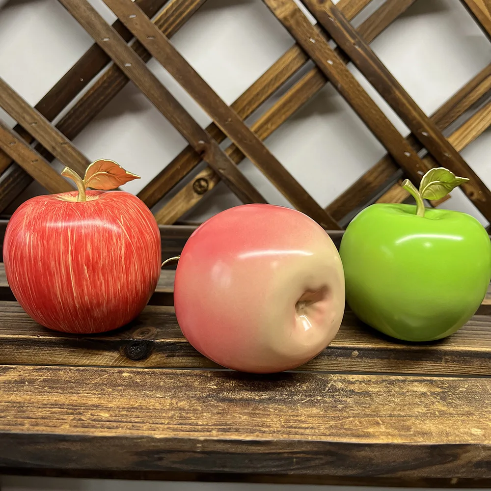 brass apple ornament simulation home living room decoration gift persimmon