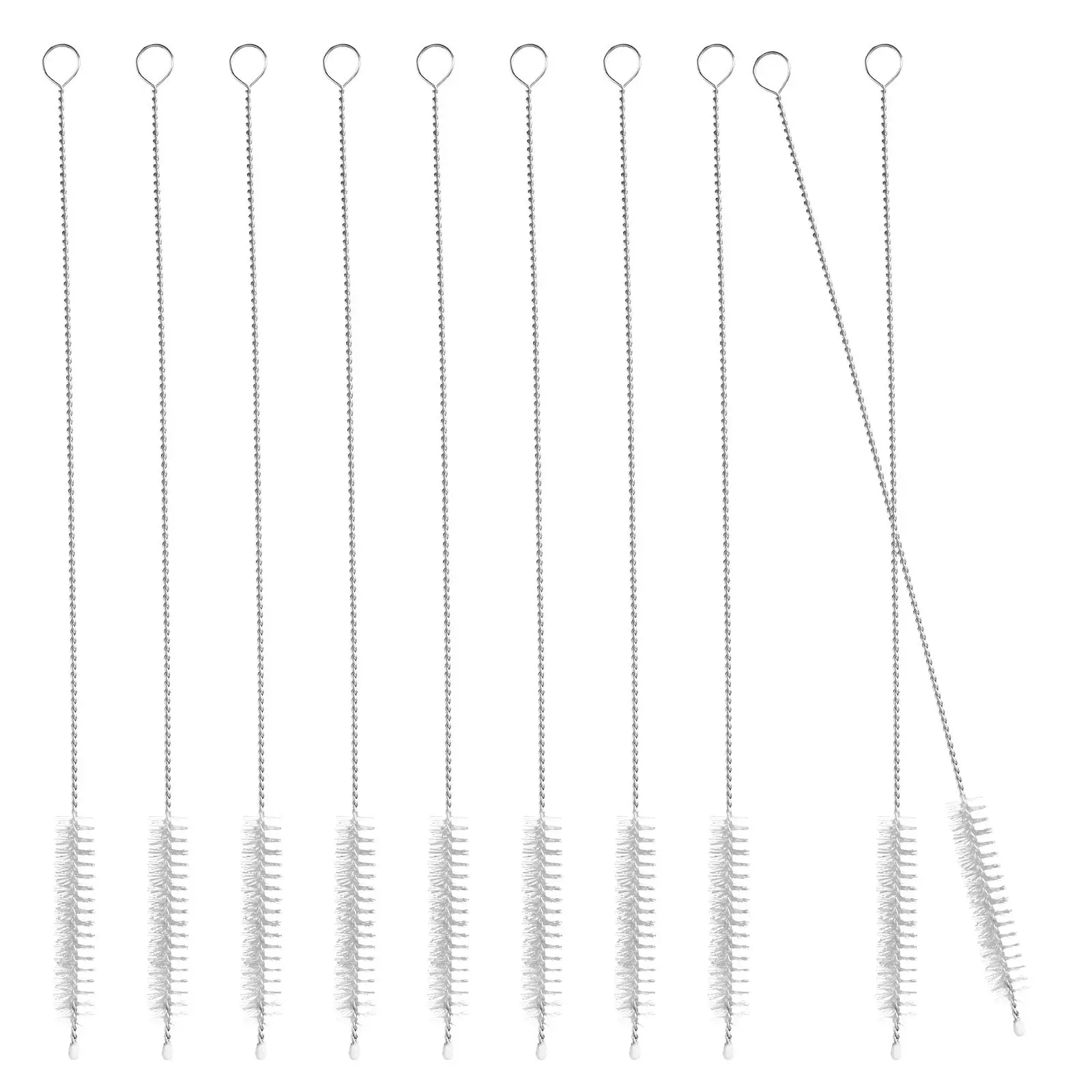 10Pcs Vent Pipe Cleaning Brush Nylon Bristle Drain Tube Clog Remover Tool for Hvac Ventilation Drainage Pipes Cleaning Dredging