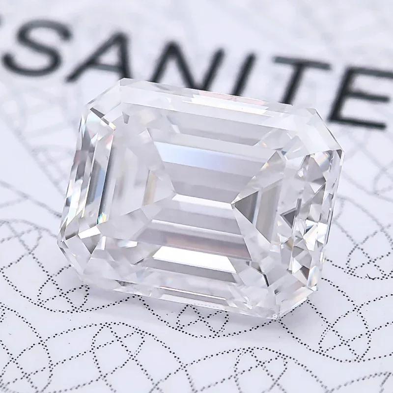 Highest Grade Moissanite Emerald Cut Super White D Color VVS1 Top Quality Charms Jewelry Making Materials with Certificate