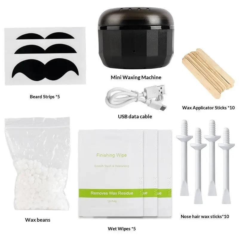Mini Wax Heater Machine Silicone Bowl Wax Warmer Nose Ear Hair Removal Waxing Kit Wax Bean Wax Heating Melting Pot Melter