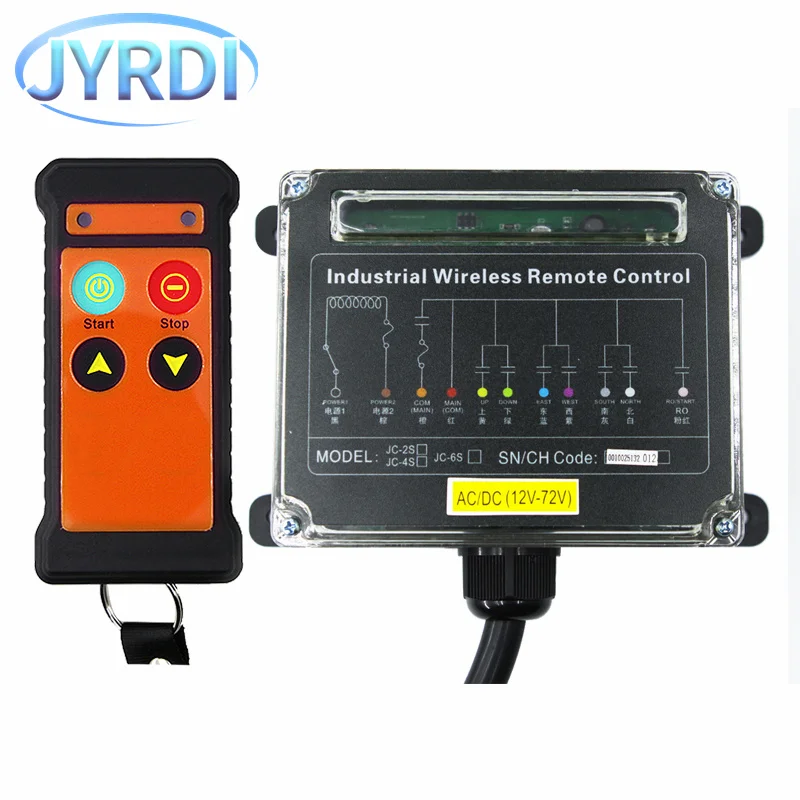 JC-2S 2 buttons singIe speed industrial Wireless Radio Crane Remote Control switches winches Hoist track crane Lift controller