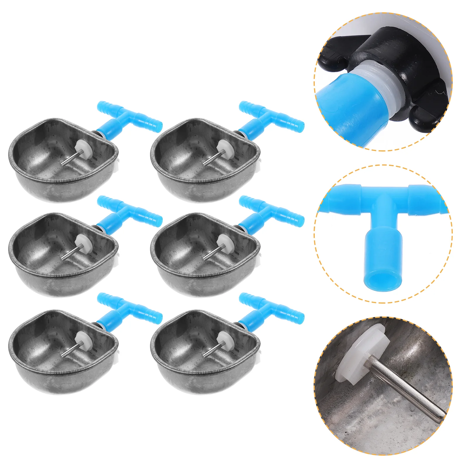6 Pcs Dispenser Automatic Water Fountain for Rabbits Cage Drinking Bowl Watering Pet