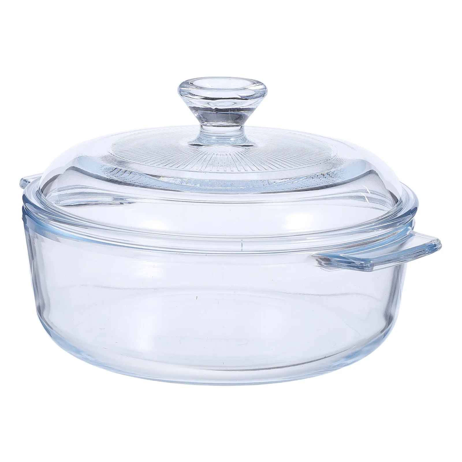 Glass Casserole Dish 0.8L Oval Clear Bakeware Dual Handles Microwave Steam Cooker Covered Glass Bakeware Oven Safe Storage