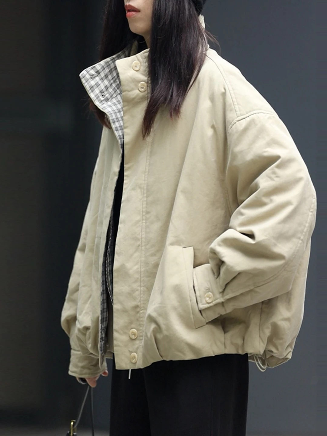 

Новое осенне-зимнее женское свободное повседневное тонкое хлопковое джемтовое легкое пальто цвета хаки, винтажная хлопковая одежда для ленивых