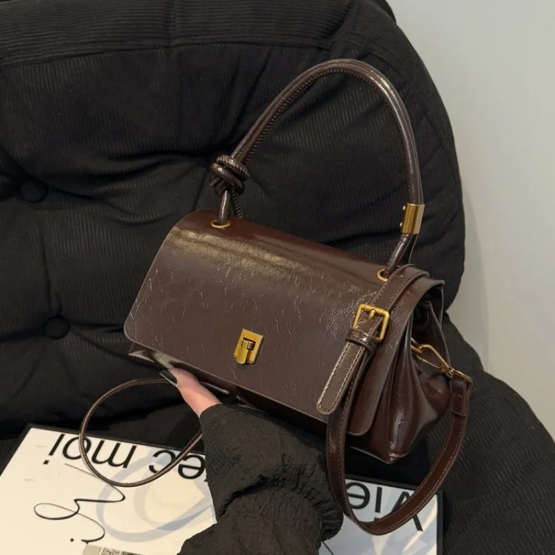

Luxury Tote Messenger Purse Shopper Solid Color Commuter Bag Elegant Leather Diaper Bag For Women Large Capacity