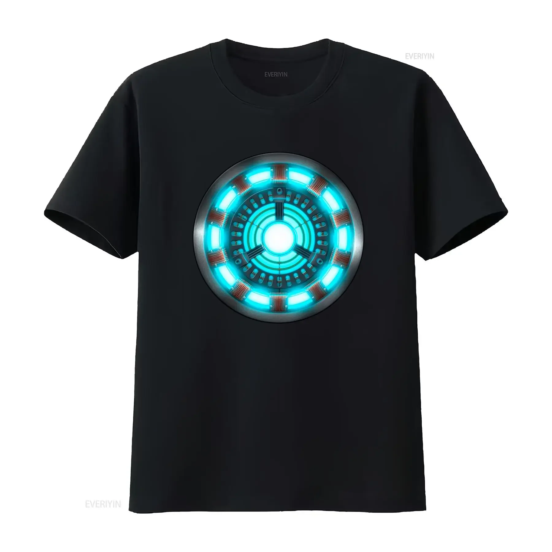 Arc Reactor Fun Design Men's T Shirt Cool Sci Fi Inspired Print for Tech Lovers vintage Washed Casual Stylish streetwear Unisex