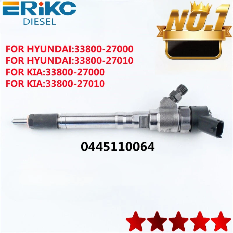 

ERIKC 0445110064 Fuel Injector Nozzle 0 445 110 064 0986435147 for HYUNDAI:33800-27000 33800-27010 KIA:33800-27000 33800-27010