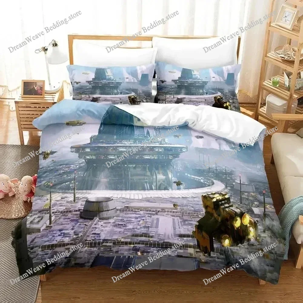3D Print Sci Fi Structure Bedding Set Duvet Cover Bed Set Quilt Cover Pillowcase Comforter King Queen Size Boys Adult Bedding