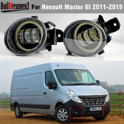 2 X Angel Eye Fog Light Assembly 30W Car Front Bumper LED Lens Fog Daytime Lamp DRL 12V For Renault Master 3/III 2011-2019