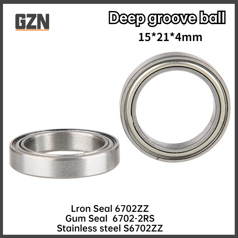 

5/10PCS Thin-wall Deep Groove Ball Bearing 6702ZZ 2RS 15x21x4mm Stainless Steel S6702ZZ Ultrathin подшипник rolamentos